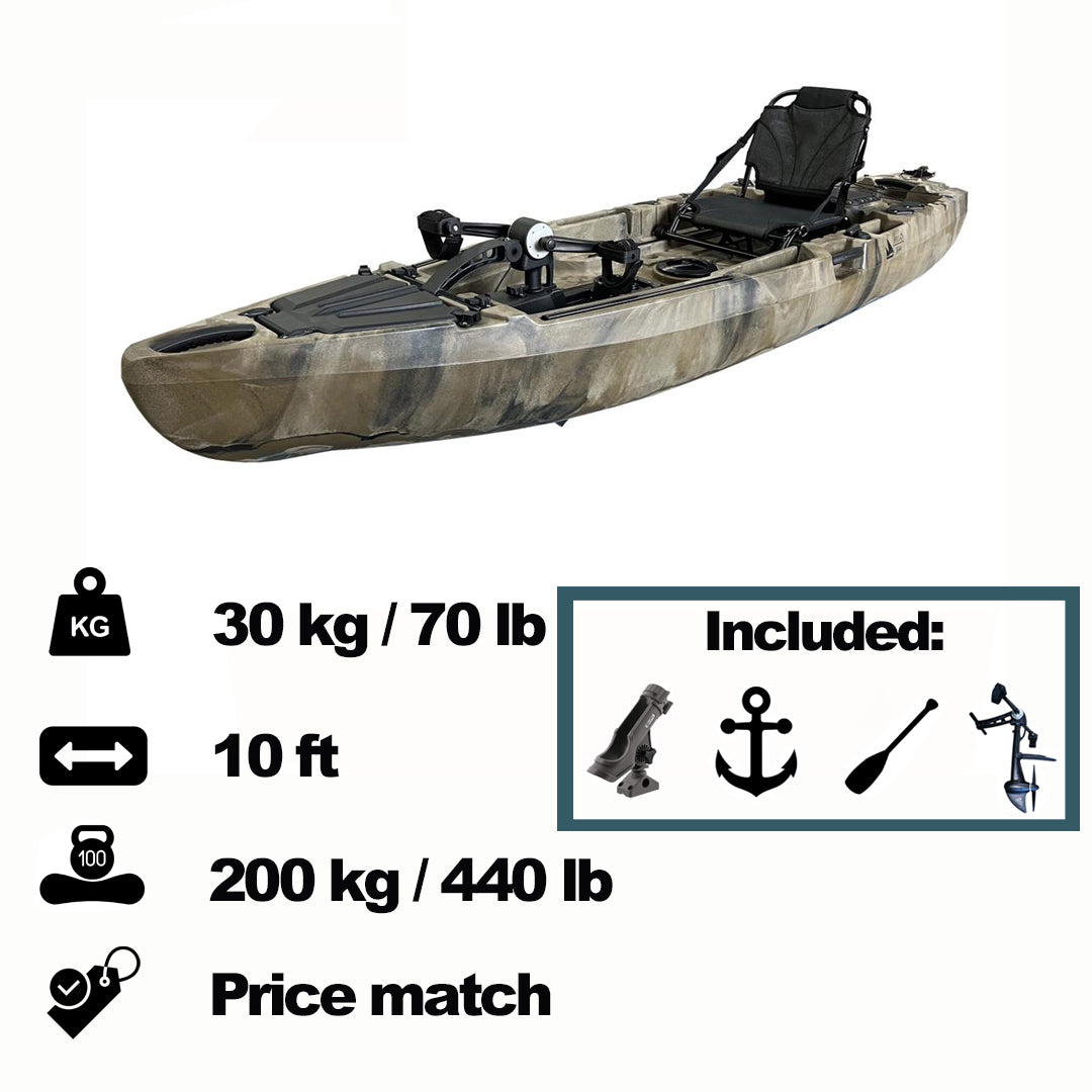 FishTrekker 10ft Pedal Kayak – FFL WATERS