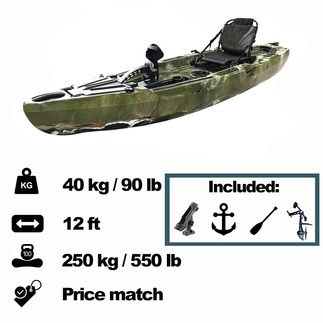 FishermanXII Pedal Kayak 12ft – FFL WATERS